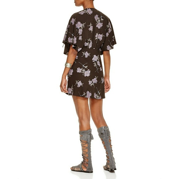 New! FREE PEOPLE Floral Print Mini Dress Gorgeous! - Picture 4 of 5